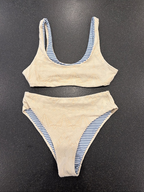 Imsy Other - Reversible Bikini Set, Size S, Excellent Condition, Cream and Blue/White Stripes
